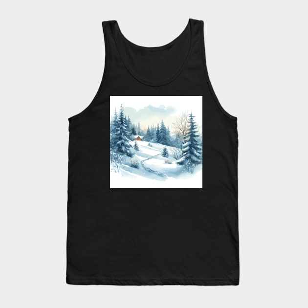 Winter Country Road Tank Top by Siha Arts